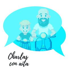 Caratula del episodio, aita e Ibai en vespa